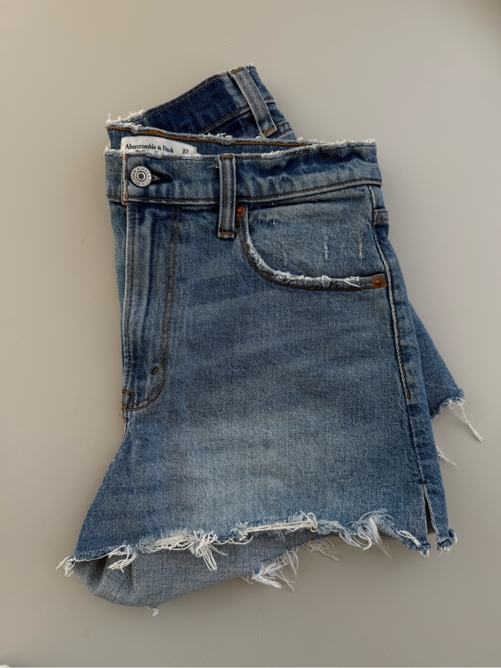 Abercrombie High Rise Cutoff Denim Shorts Size 27 - Picture 8 of 8